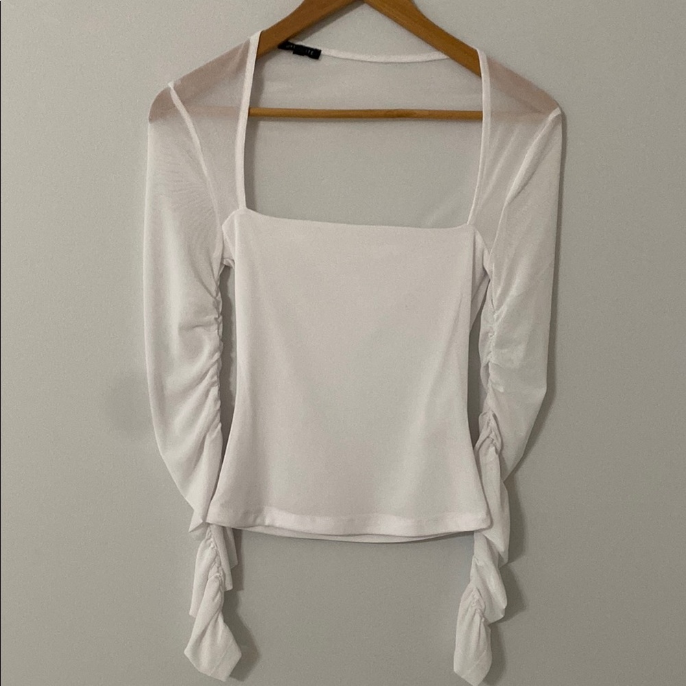 ‼️Dynamite: Elegant White Ruched Women's Top